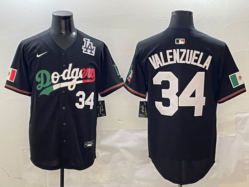 Men Los Angeles Dodgers #34 Valenzuela Black Mexico 2025 Nike MLB Jersey style 5->los angeles dodgers->MLB Jersey